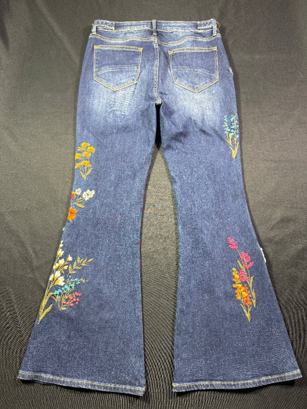 Free People x Driftwood Farrah Embroidered Flare Jeans Sz 30 - Picture 7 of 16